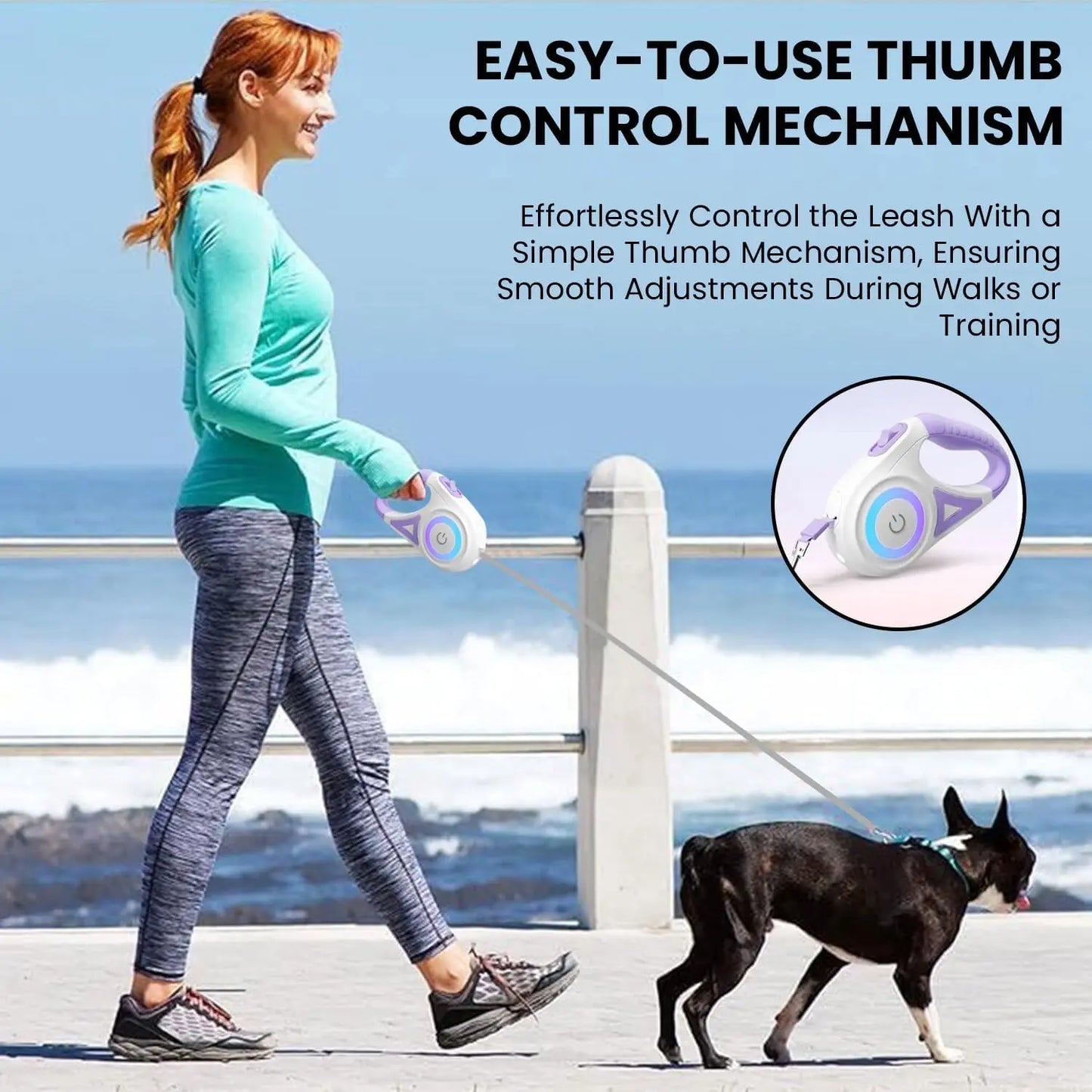 Retractable Dog Leash with Built-In LED Light – Safe Night Walks Every Time