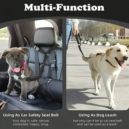 Adjustable Dog Car Seat Belt – Anti-Lunge Safety Harness for All Vehicles