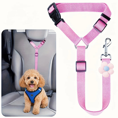 Adjustable Dog Car Seat Belt – Anti-Lunge Safety Harness for All Vehicles