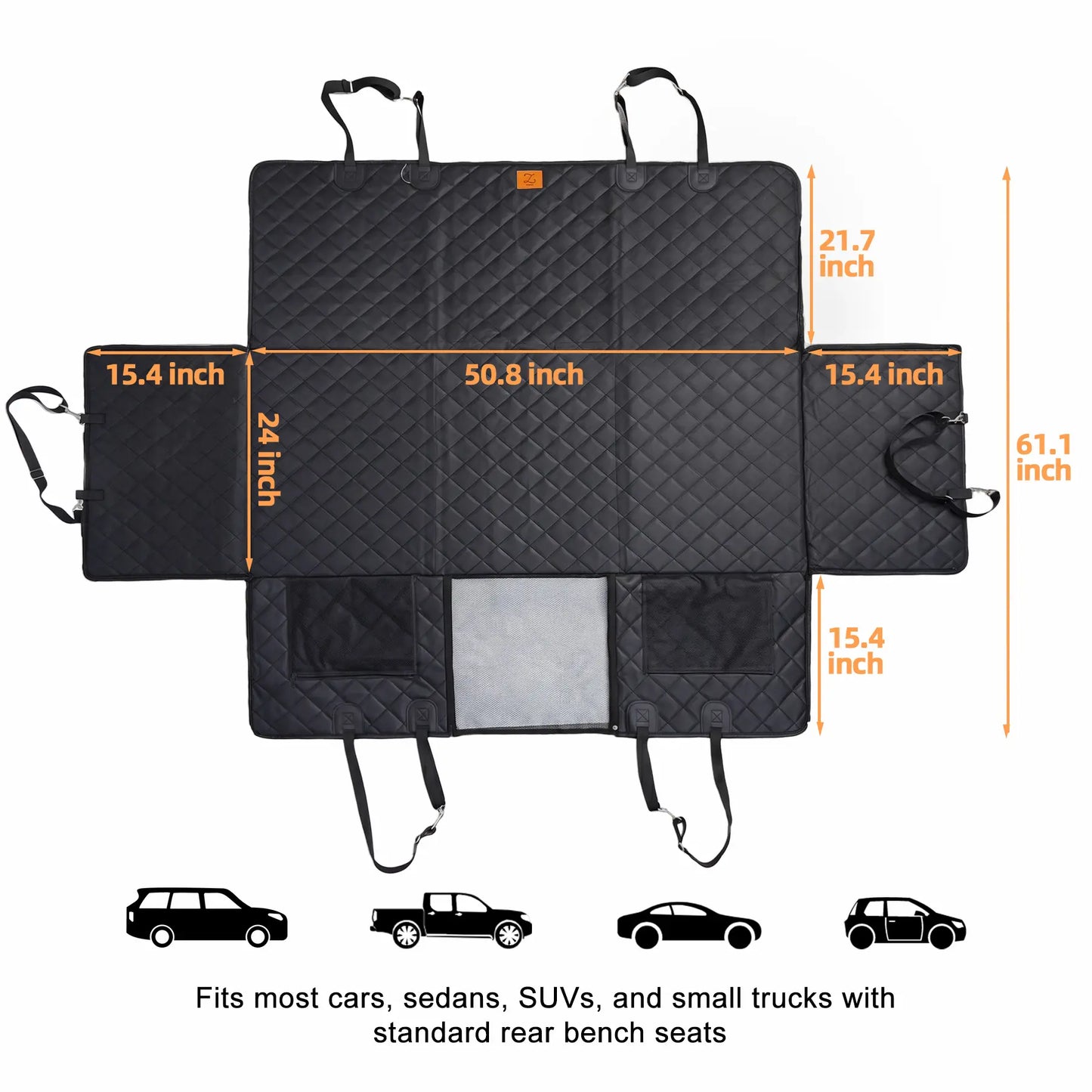 Waterproof Dog Car Seat Cover – Non-Slip Pet Hammock for Back Seat | Fits SUVs & Trucks
