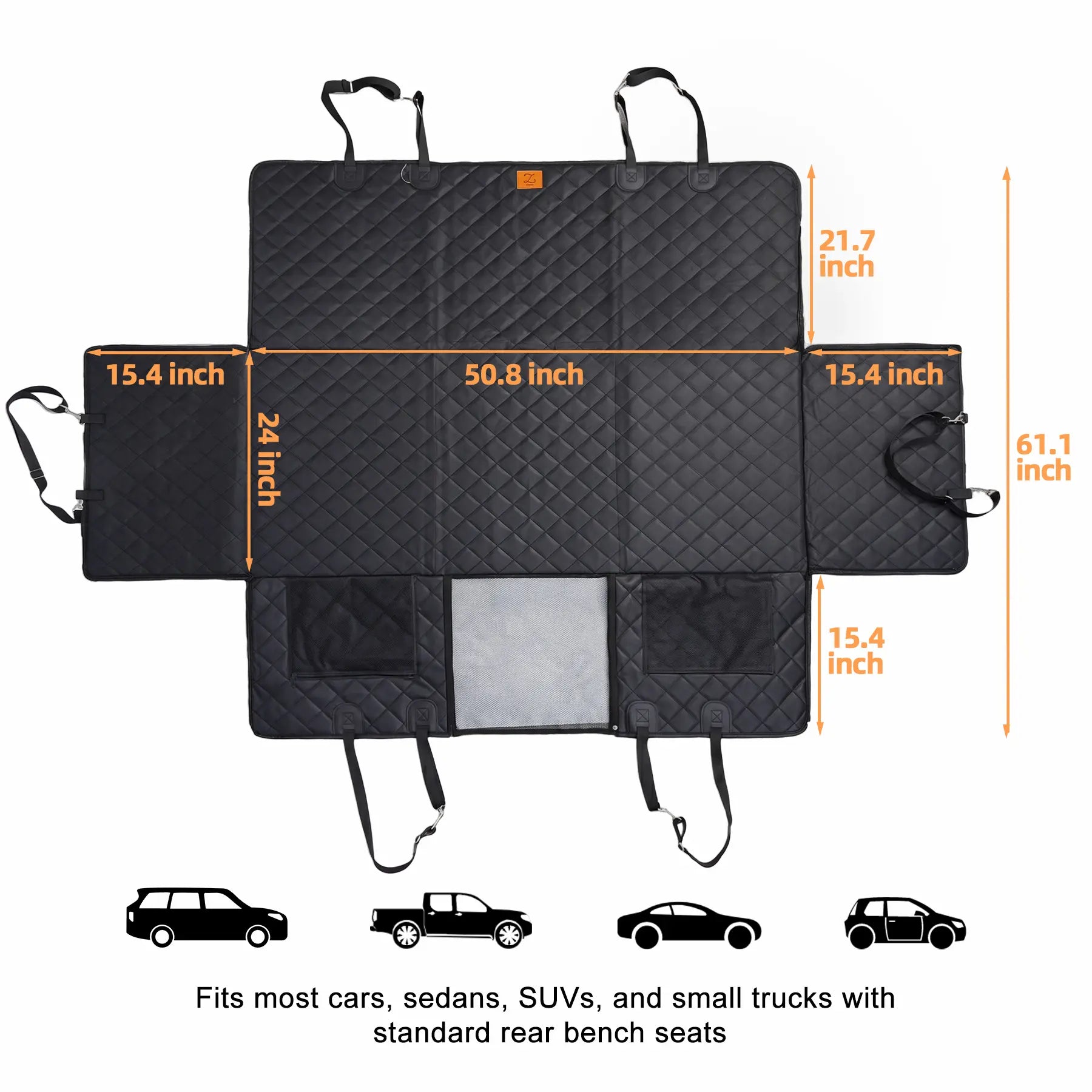 Waterproof Dog Car Seat Cover – Non-Slip Pet Hammock for Back Seat | Fits SUVs & Trucks
