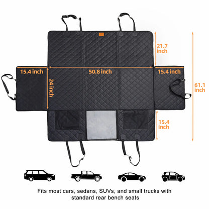 Waterproof Dog Car Seat Cover – Non-Slip Pet Hammock for Back Seat | Fits SUVs & Trucks