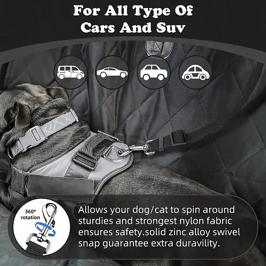 Adjustable Dog Car Seat Belt – Anti-Lunge Safety Harness for All Vehicles