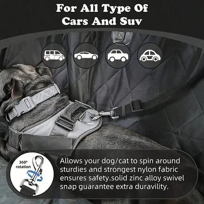 Adjustable Dog Car Seat Belt – Anti-Lunge Safety Harness for All Vehicles