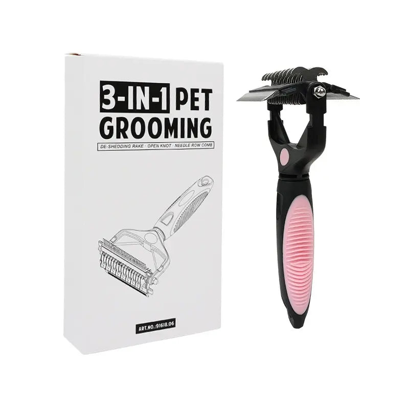 3-in-1 Pet Grooming Comb – Deshedding & Dematting Tool for Cats & Dogs