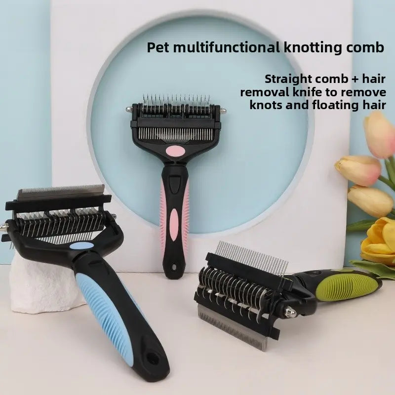3-in-1 Pet Grooming Comb – Deshedding & Dematting Tool for Cats & Dogs
