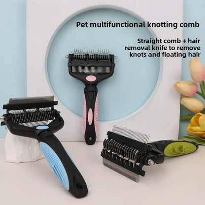 3-in-1 Pet Grooming Comb – Deshedding & Dematting Tool for Cats & Dogs
