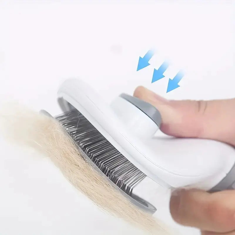 Self-Cleaning Pet Brush – One-Press Hair Removal for Cats & Dogs