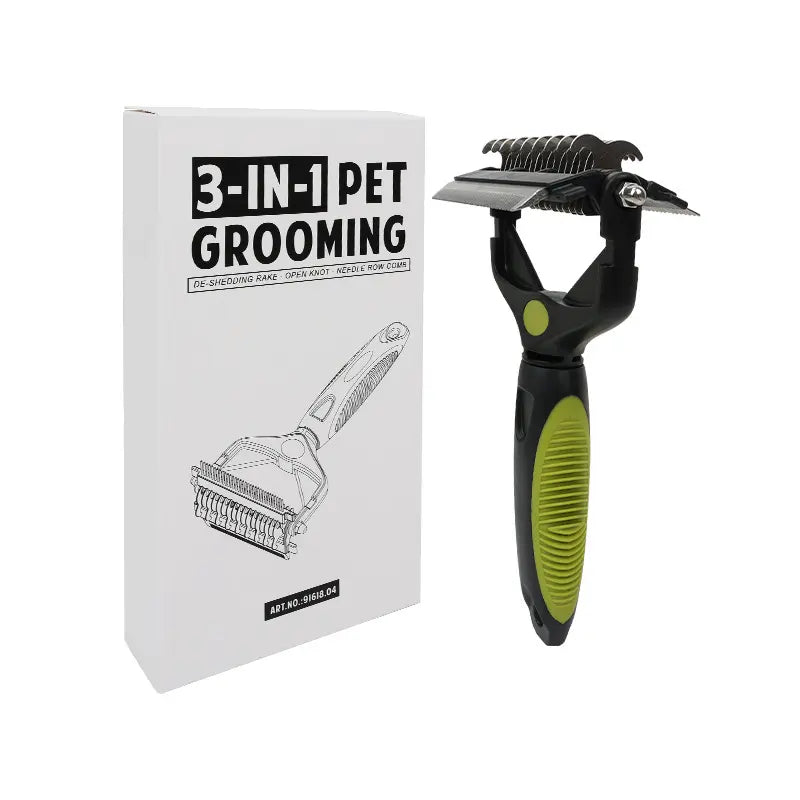 3-in-1 Pet Grooming Comb – Deshedding & Dematting Tool for Cats & Dogs