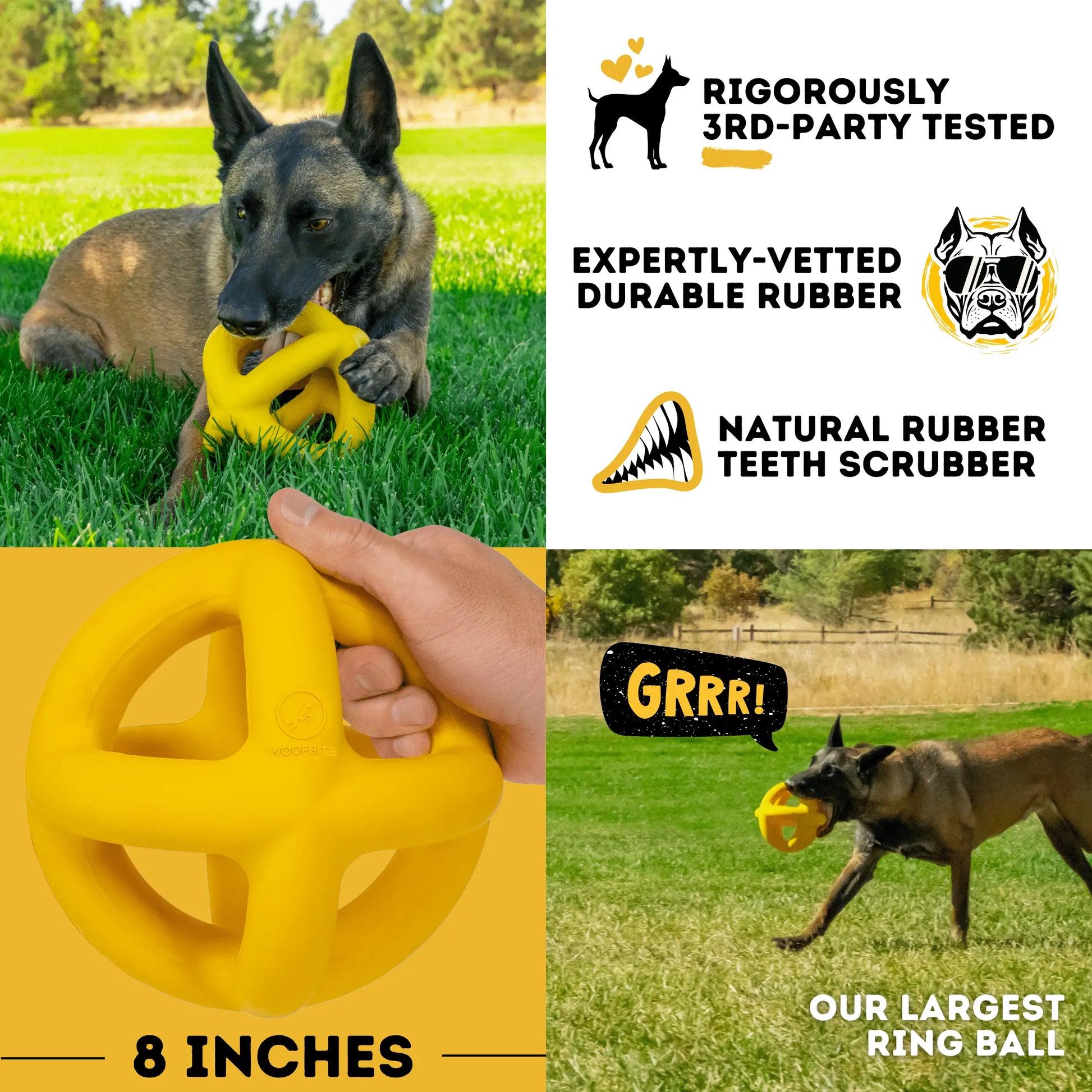 Giant Indestructible Dog Ball – Built for Large Breeds & Power Chewers