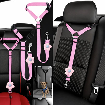Adjustable Dog Car Seat Belt – Anti-Lunge Safety Harness for All Vehicles