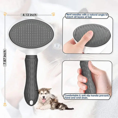 Self-Cleaning Pet Brush – One-Press Hair Removal for Cats & Dogs