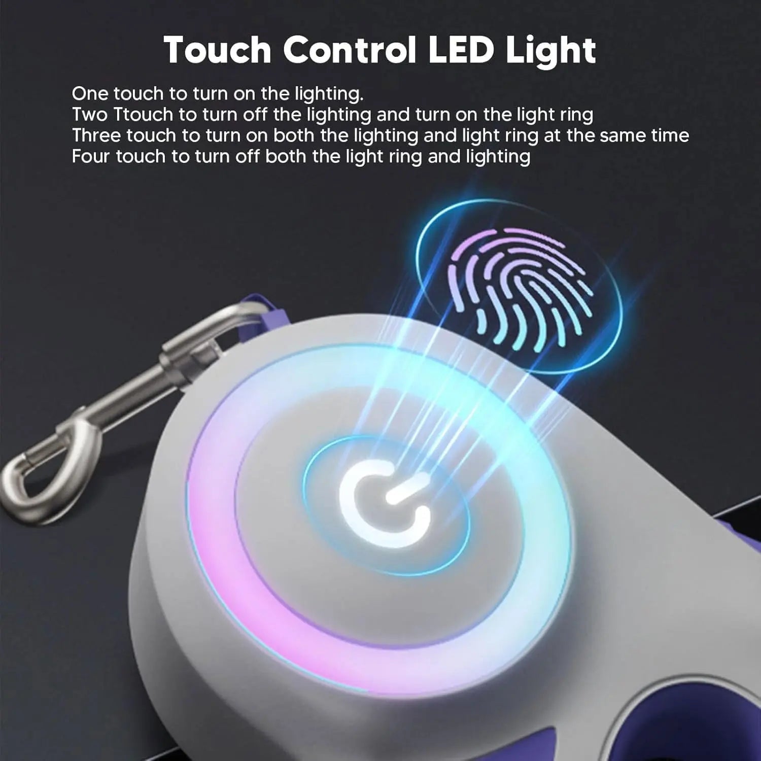 Retractable Dog Leash with Built-In LED Light – Safe Night Walks Every Time