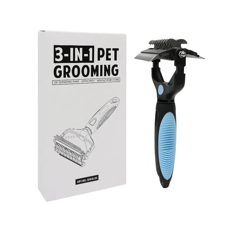 3-in-1 Pet Grooming Comb – Deshedding & Dematting Tool for Cats & Dogs