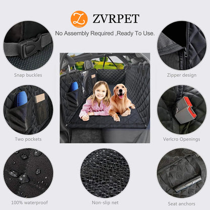 Waterproof Dog Car Seat Cover – Non-Slip Pet Hammock for Back Seat | Fits SUVs & Trucks