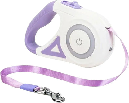 Retractable Dog Leash with Built-In LED Light – Safe Night Walks Every Time