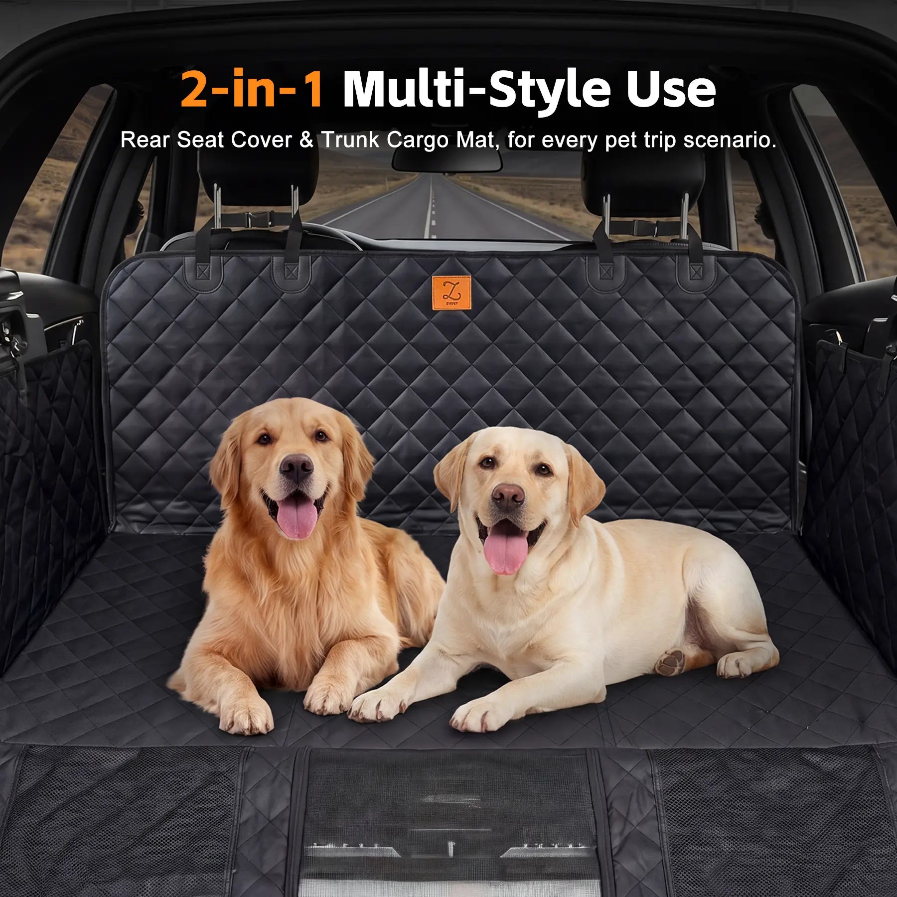 Waterproof Dog Car Seat Cover – Non-Slip Pet Hammock for Back Seat | Fits SUVs & Trucks