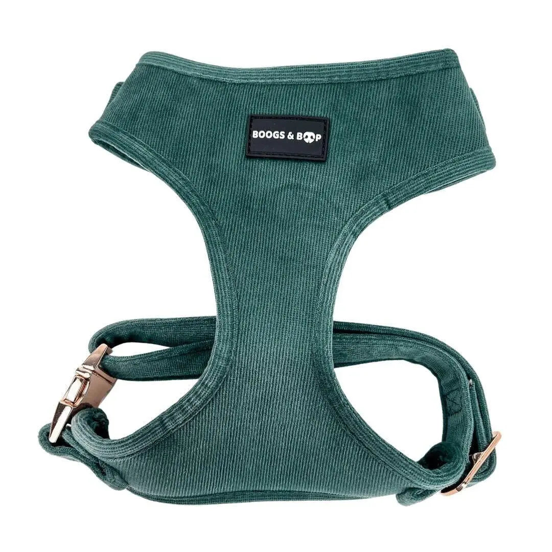 Soft Corduroy Dog Harness – Stylish & Adjustable | Sage Green