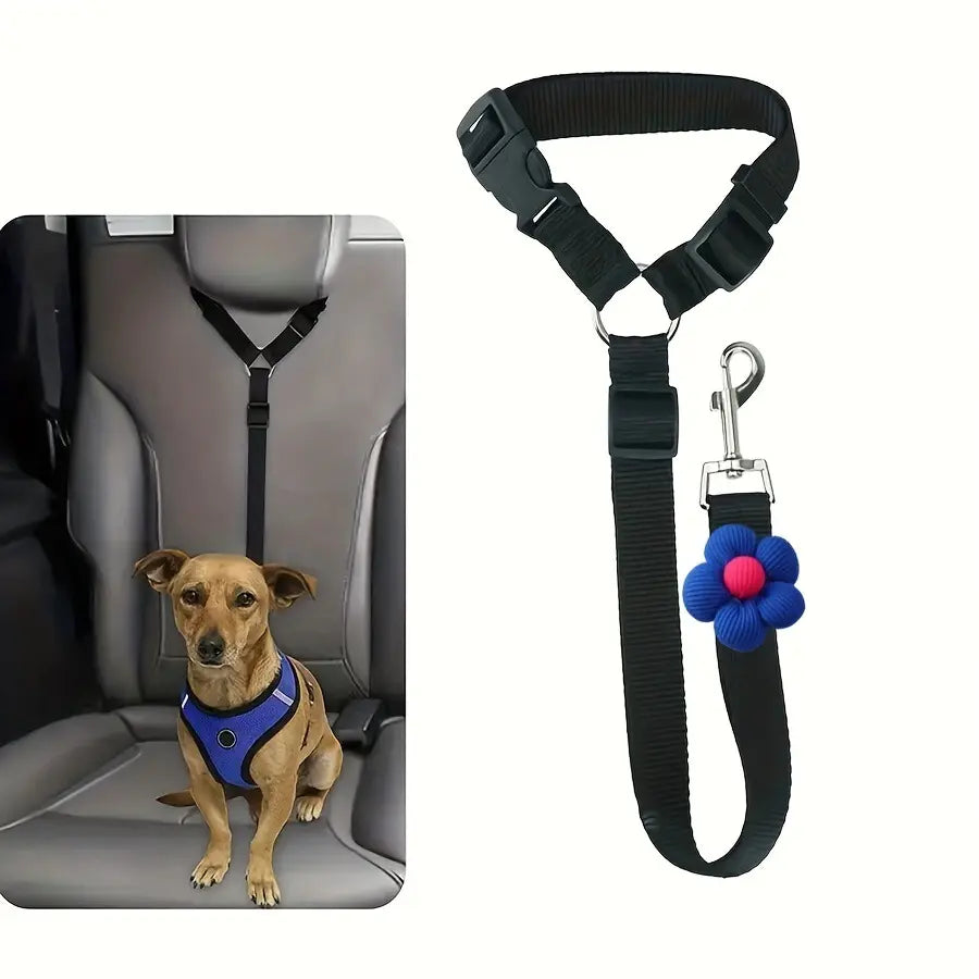 Adjustable Dog Car Seat Belt – Anti-Lunge Safety Harness for All Vehicles