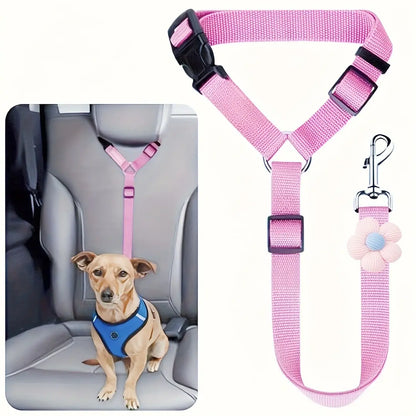 Adjustable Dog Car Seat Belt – Anti-Lunge Safety Harness for All Vehicles